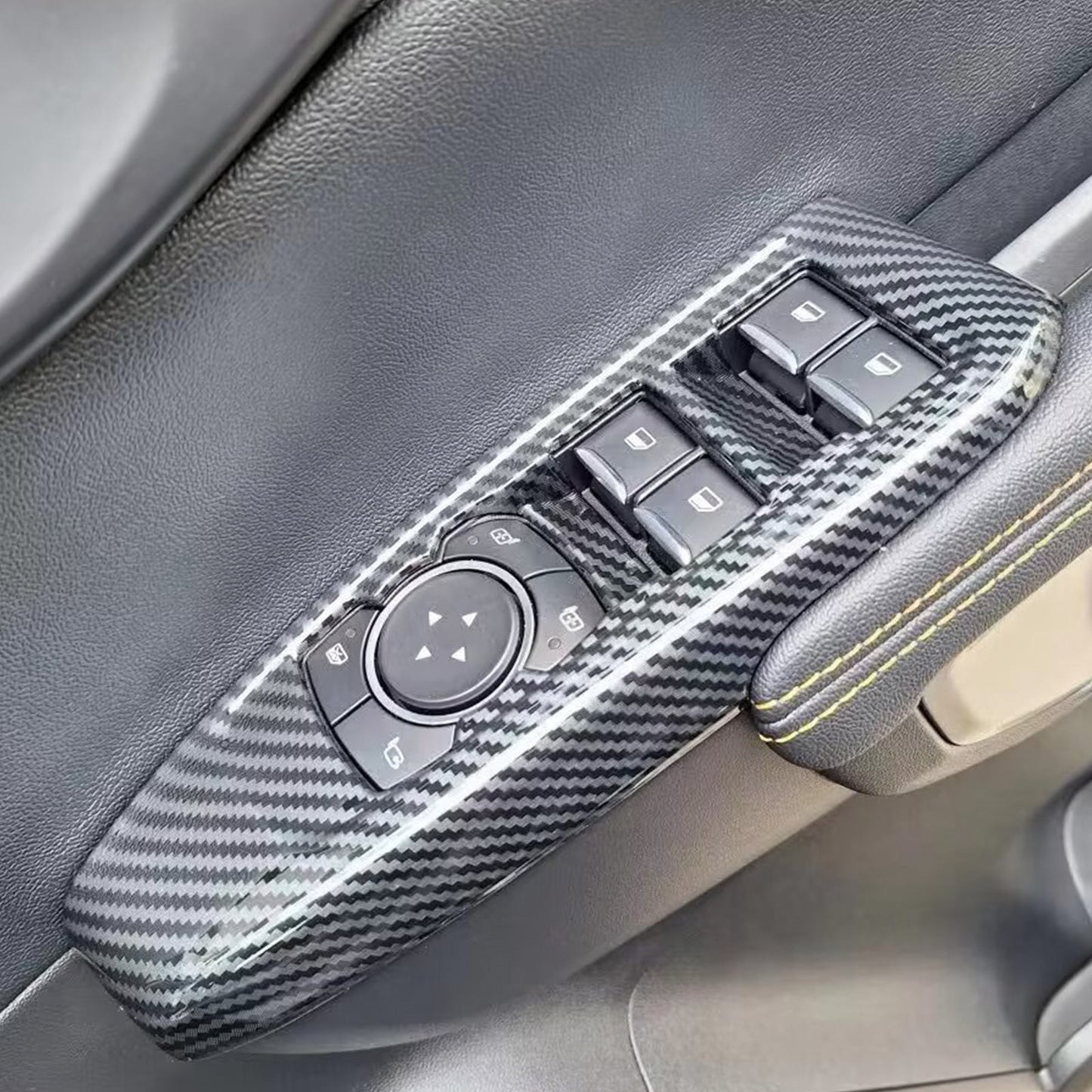 4x Carbon Car Window Control Panel Switch Cover Suitable For Ford Ranger-3