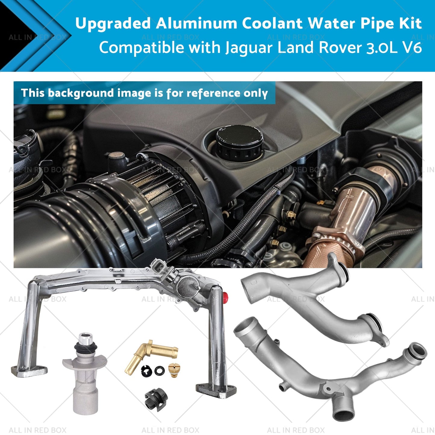 Upgraded Aluminum Coolant Water Pipe Kit Suitable for Jaguar Land Rover 3. 0L V6-0