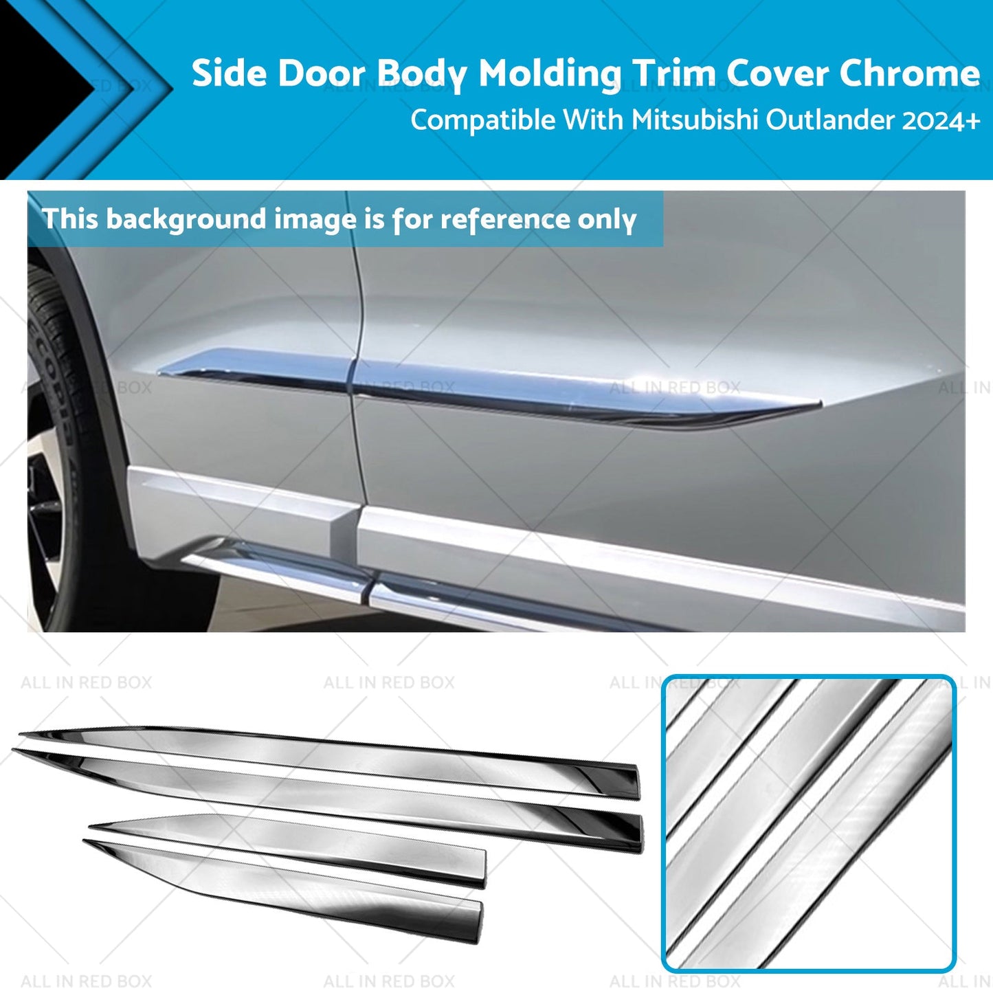 Side Door Body Molding Trim Cover Chrome Suitable For Mitsubishi Outlander 2024+-0