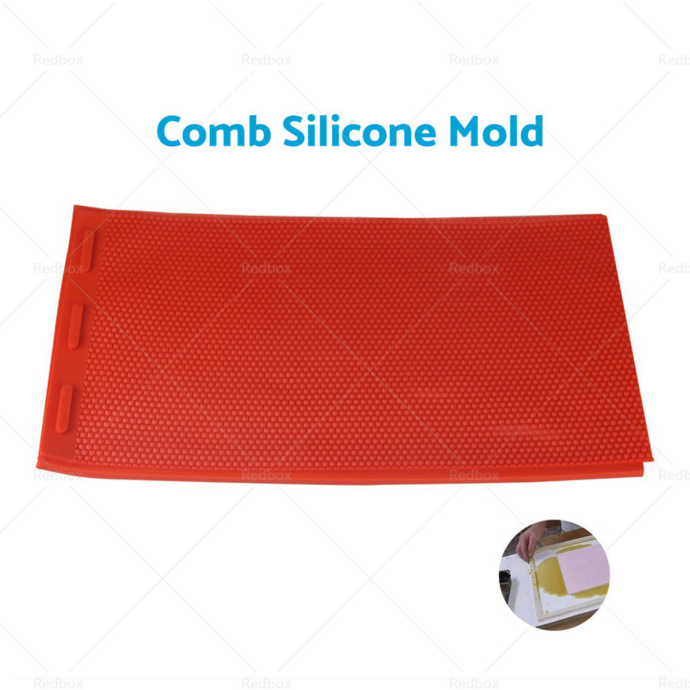 Beekeeping Soft Red Beeswax Wax Sheet Mould DIY Silicone Comb Press Mold Tools-3