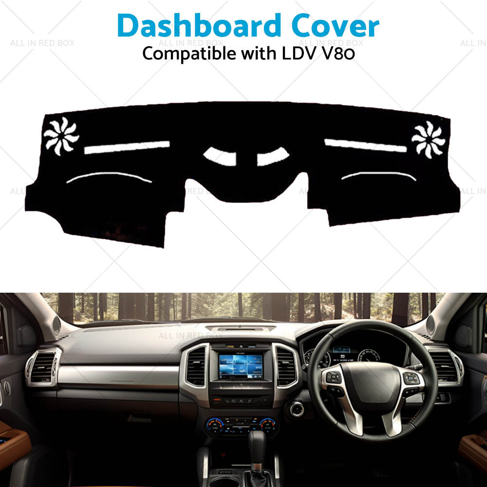 Non-Slip Dash Mat Suitable for LDV V80 2013-2023 Dashboard Cover Black AU-3