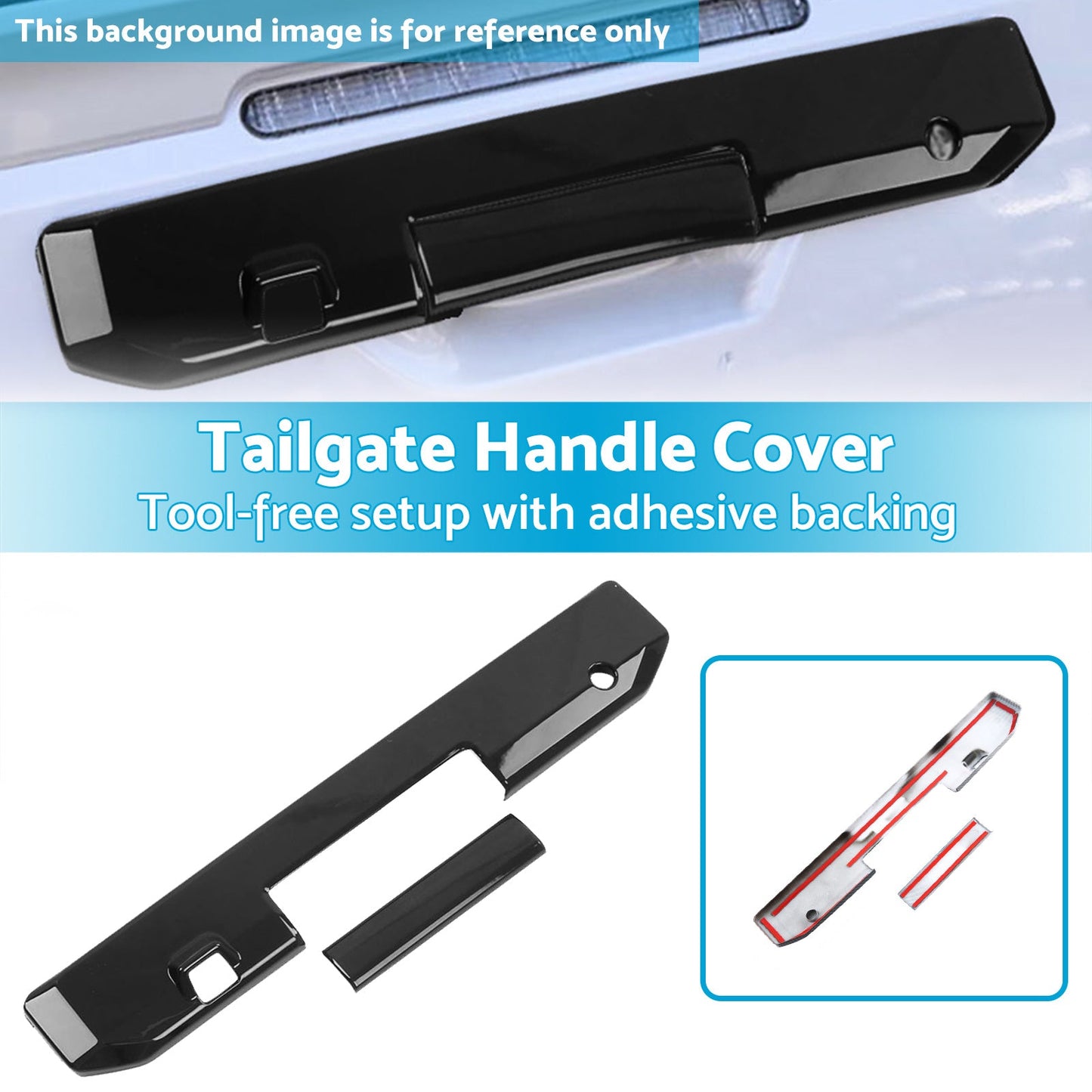 Glossy Black Rear Tail Gate Tailgate Handle Cover Suitable For Triton L200 23-25-2