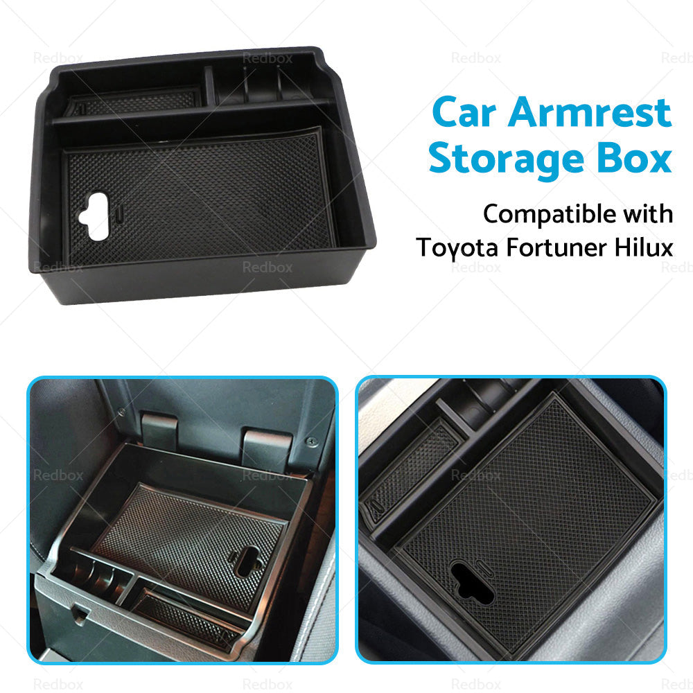Car Armrest Storage Center Console Tray Box Suitable For Toyota Fortuner Hilux-4