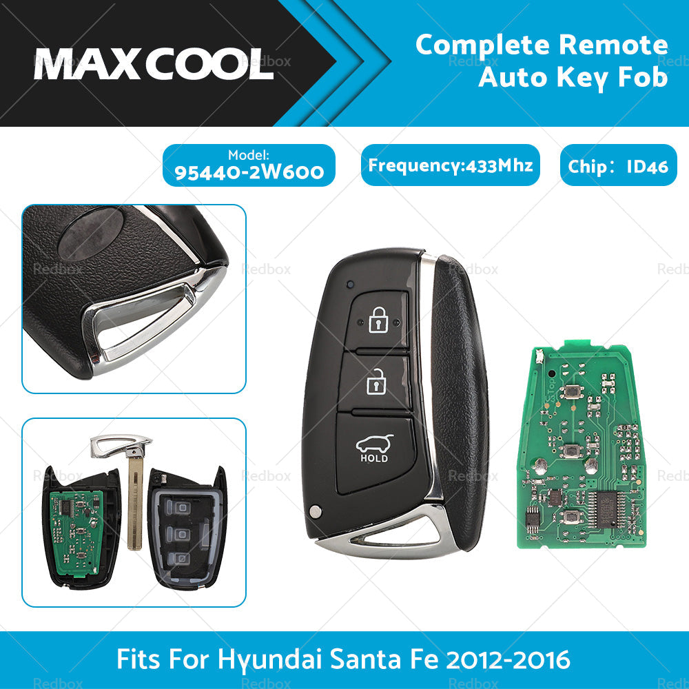Complete Remote Auto Key Fob Suitable For Hyundai Santa Fe 2012-2016 433MHz ID46-0