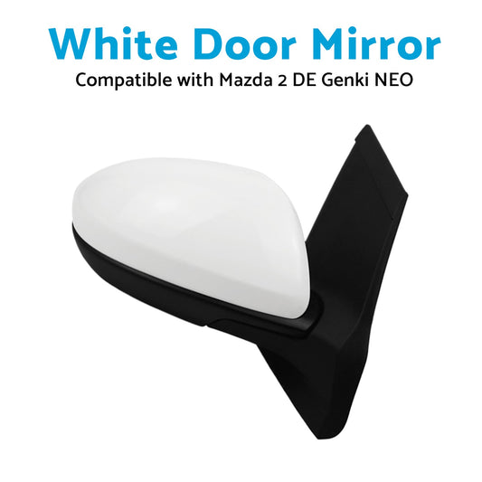Right Side White Door Mirror Suitable for Mazda 2 DE Genki NEO MAXX 2007-2014-1