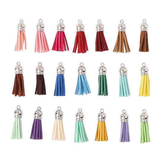 100PCS Key Chain Ring Tassels Pendants Bulk Leather Tassel Crafts Jewelry Making-1