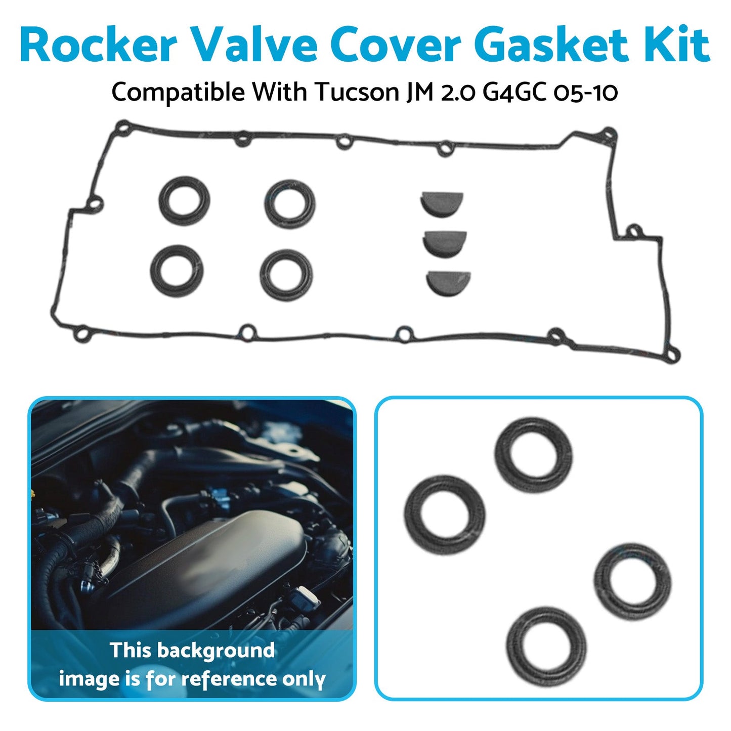 Valve Cover Gasket Kit Suitable For Hyundai Tucson JM Petrol 2.0L 4cyl 2005-2010-4