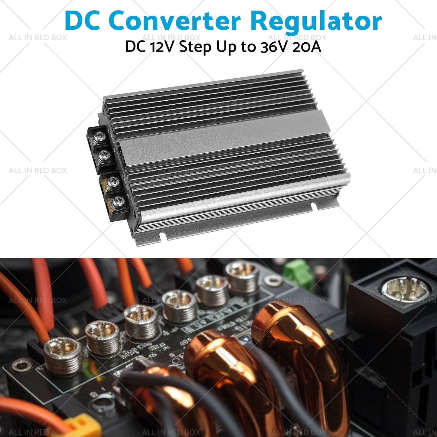 Waterproof DC-DC 12V Step Up to 36V 20A Converter Regulator Car Power Supply-4