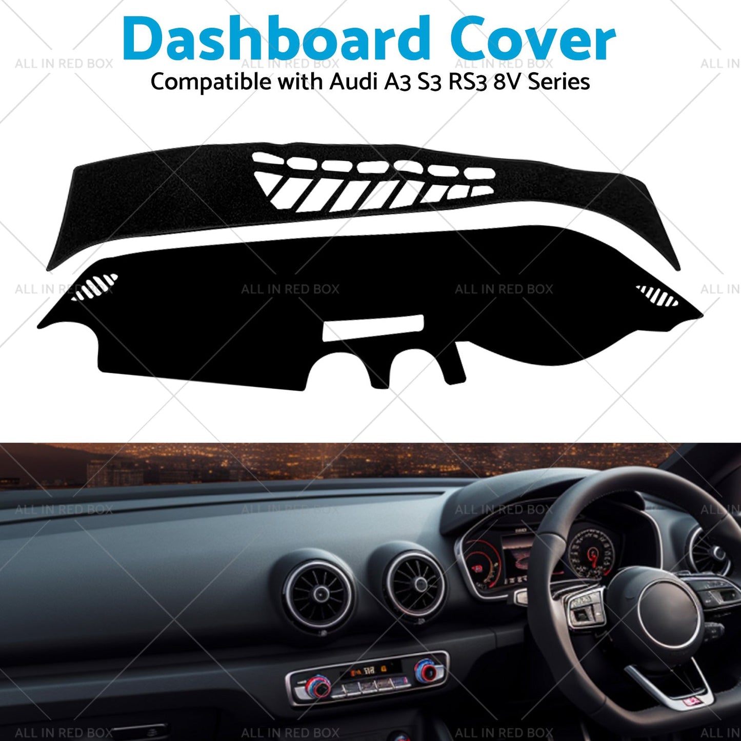 Dash Mat Non-Slip Suitablefor Audi A3 S3 RS3 8V Series 2013-2018 Dashboard Cover-3