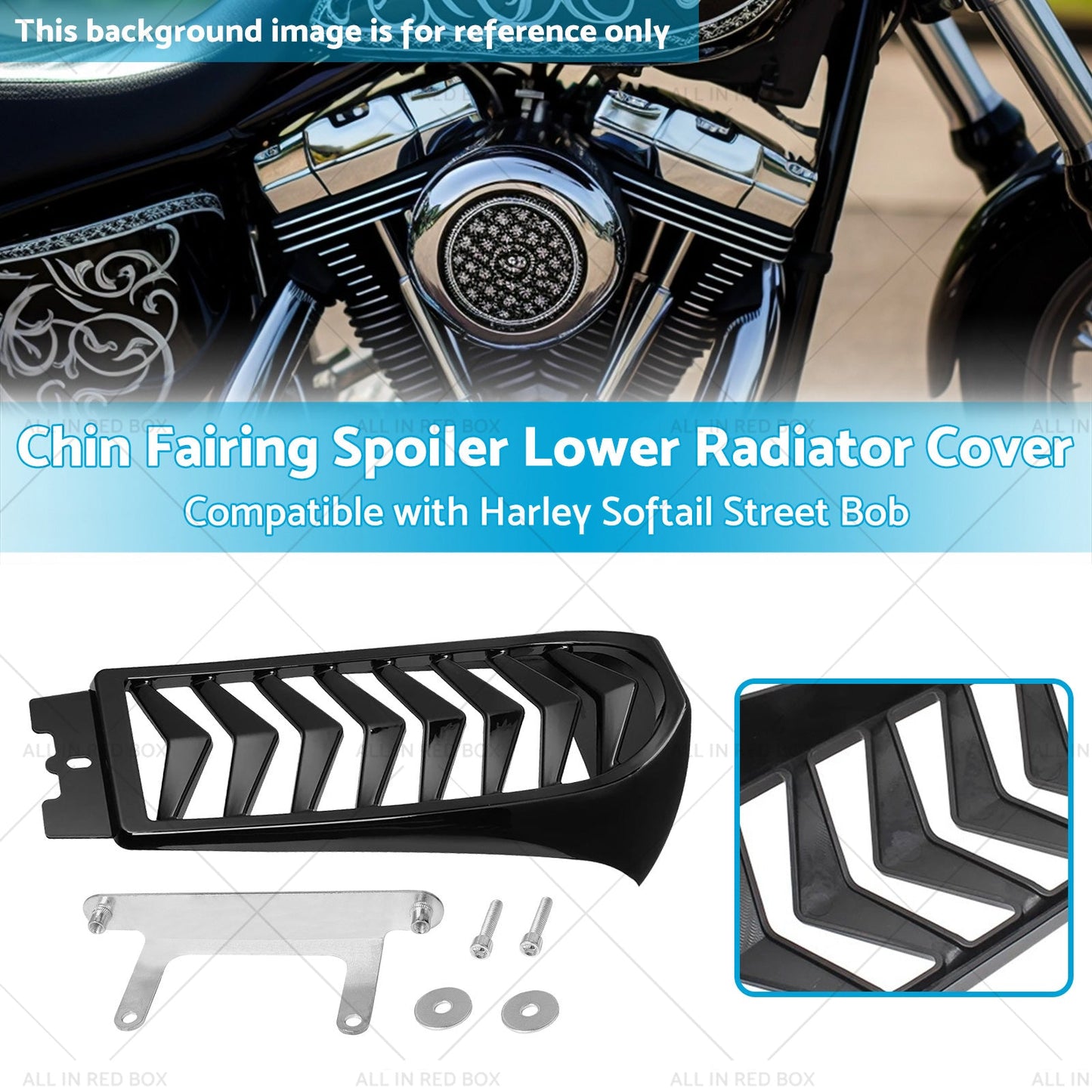 Chin Fairing Spoiler Lower Radiator Cover Suitable for Harley Softail Fat Bob-2