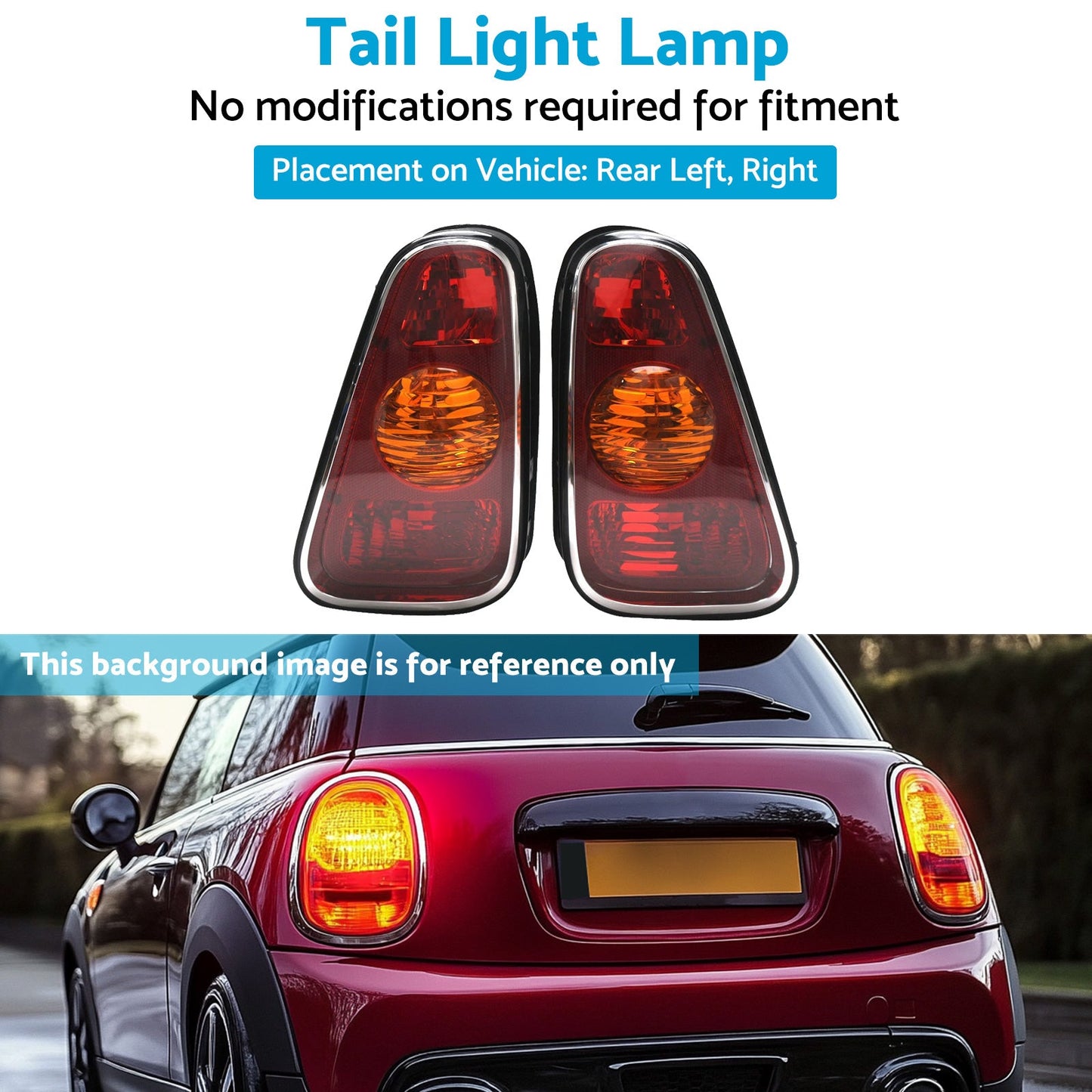 Pair LH+RH Hand Tail Light Lamp Suitable For Mini Cooper Hatch R50 2001-2004-2