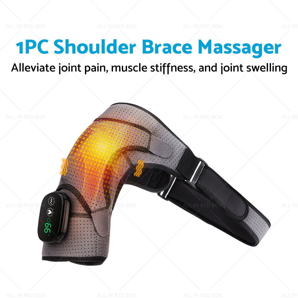 Heated Shoulder Brace Massage Rotator Cuff Support Compression Wrap Rechargeable-4