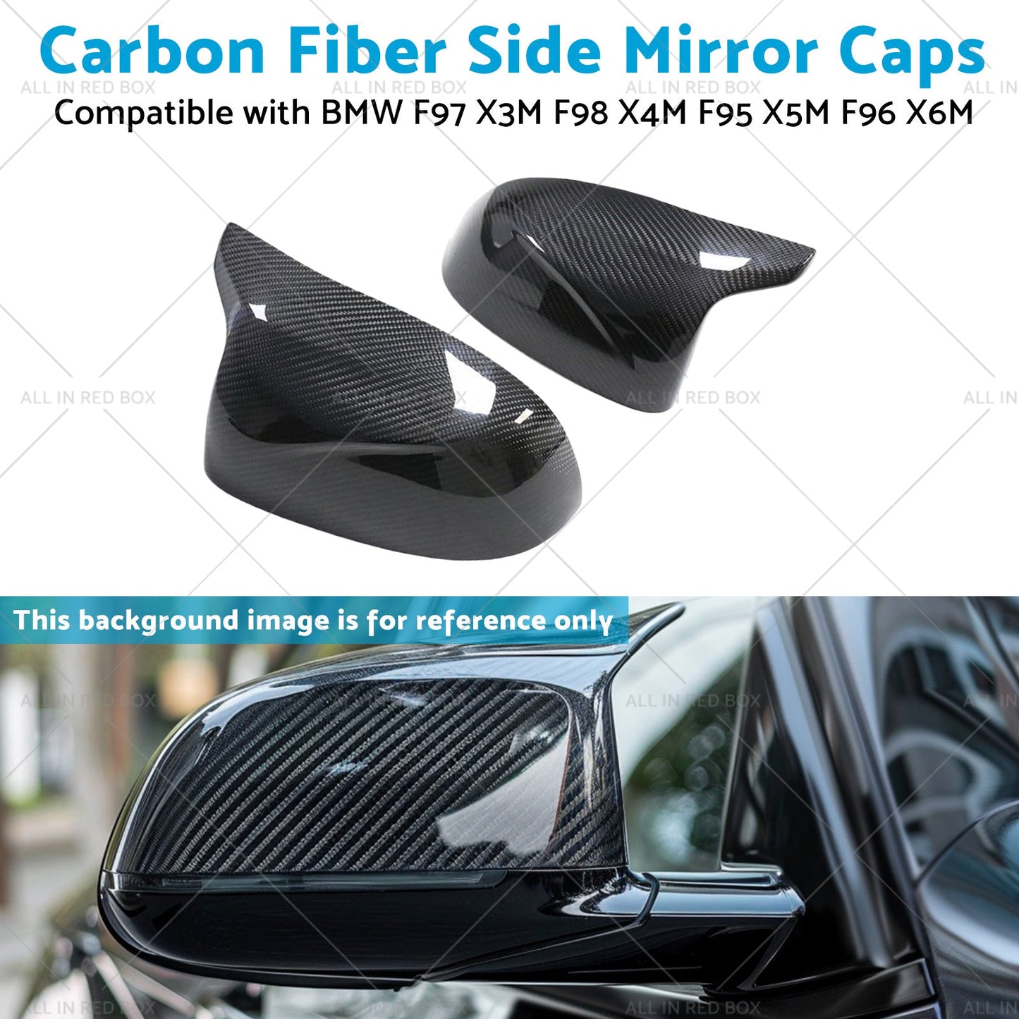 Carbon Fiber Side Mirror Caps Suitable for BMW X5M F96 X6M F97 X3M F98 X4M F95-4