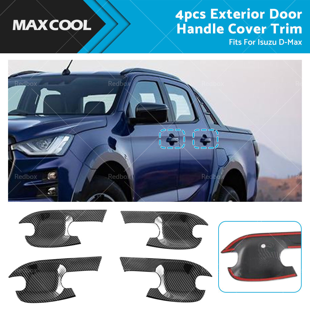 Carbon Fiber Exterior Door Handle Bowl Cover Trim For Isuzu D-Max Dmax 2021-2022-1