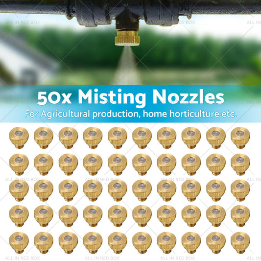 50x Brass Misting Nozzles 0.024 inch Suitable For Cooling System Water Mister Sprinkle-1