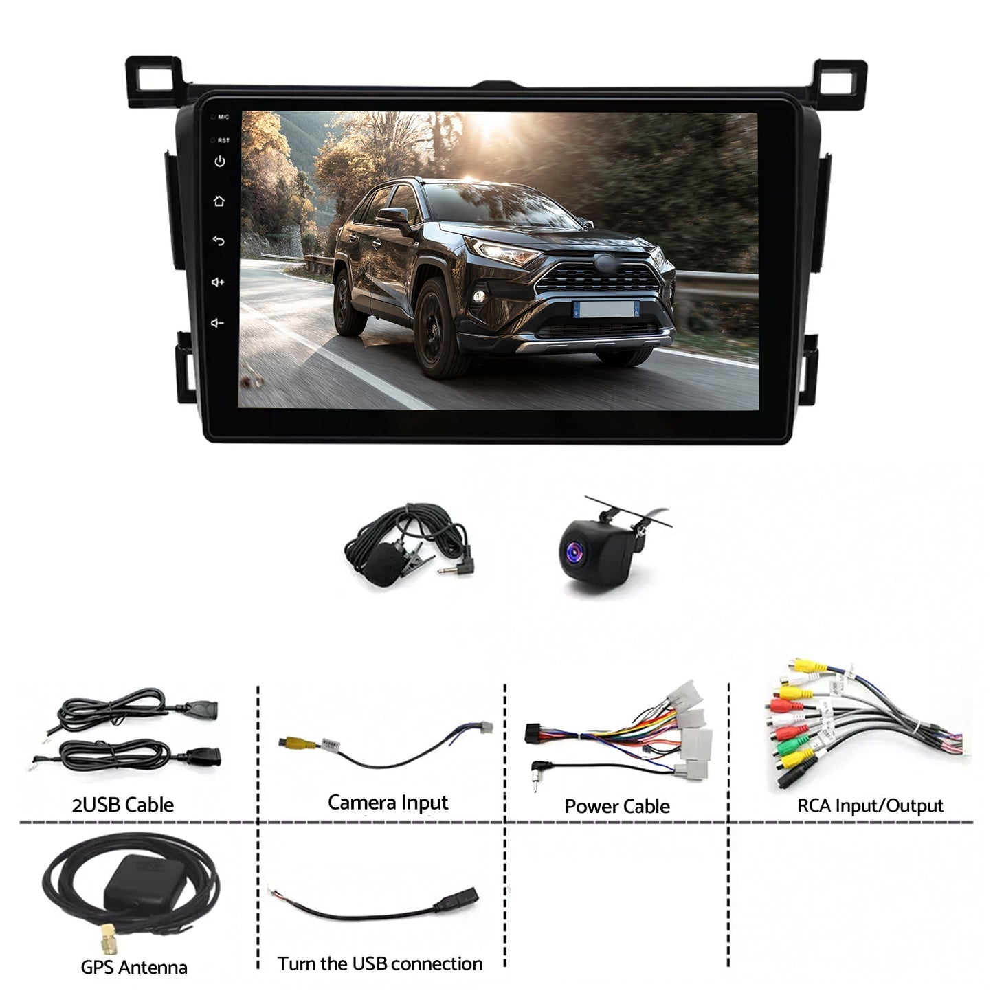 CarPlay Stereo Head Unit Suitable For Toyota RAV4 13-18 Android 13.0 GPS 4+64GB-4