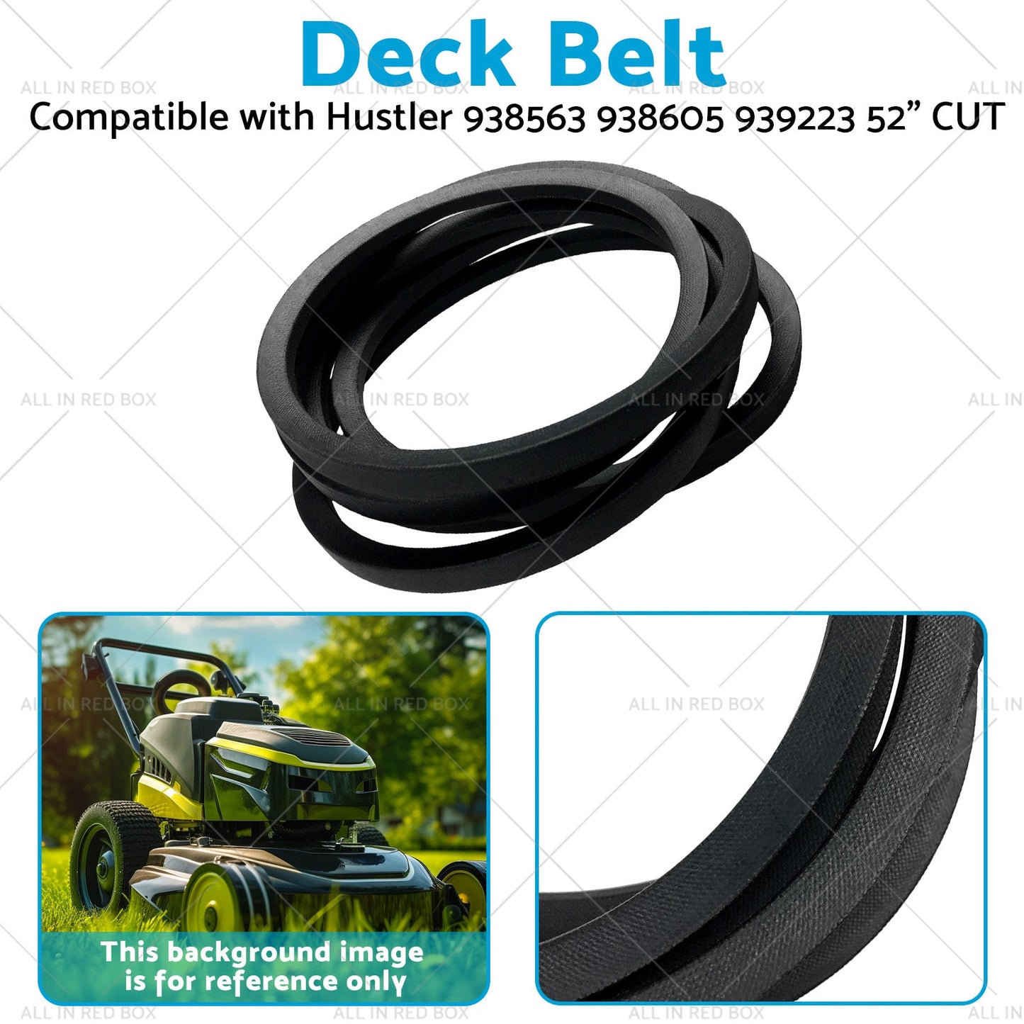 Deck Belt Suitable for Hustler 939223 938563 938605 52 inch CUT 607162 938563-2