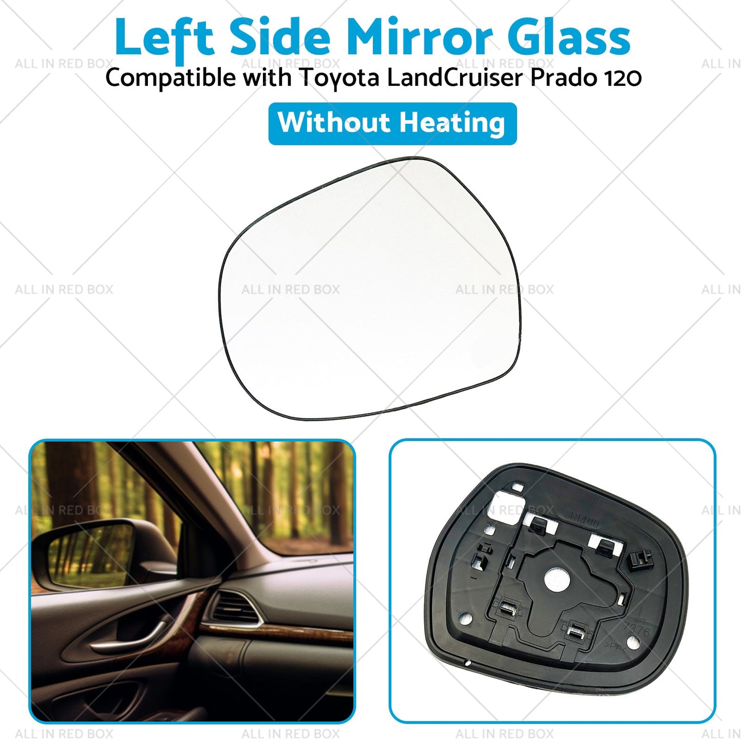 Left side Mirror Glass Suitable for Toyota LandCruiser Prado 120 03-09 NO Heated-4