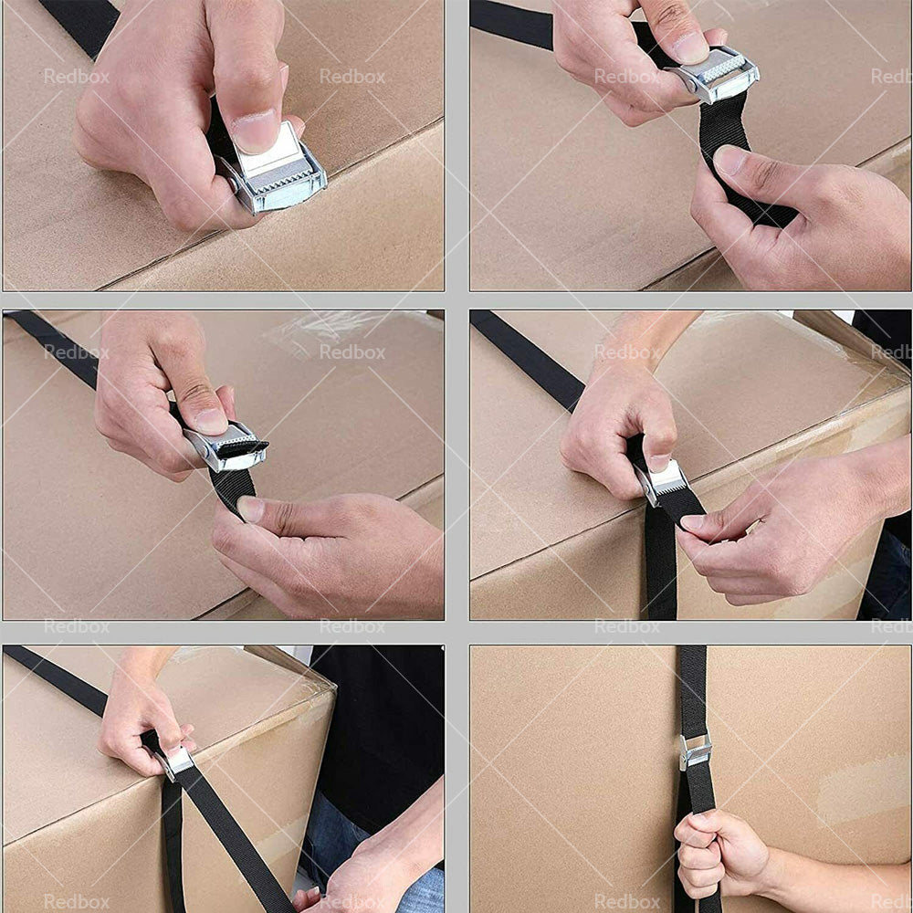 2/4pcs Metal Buckle Cam Tie Down Strap Heavy Lugga Cargo Ratchet Lashing Rope 2M-2