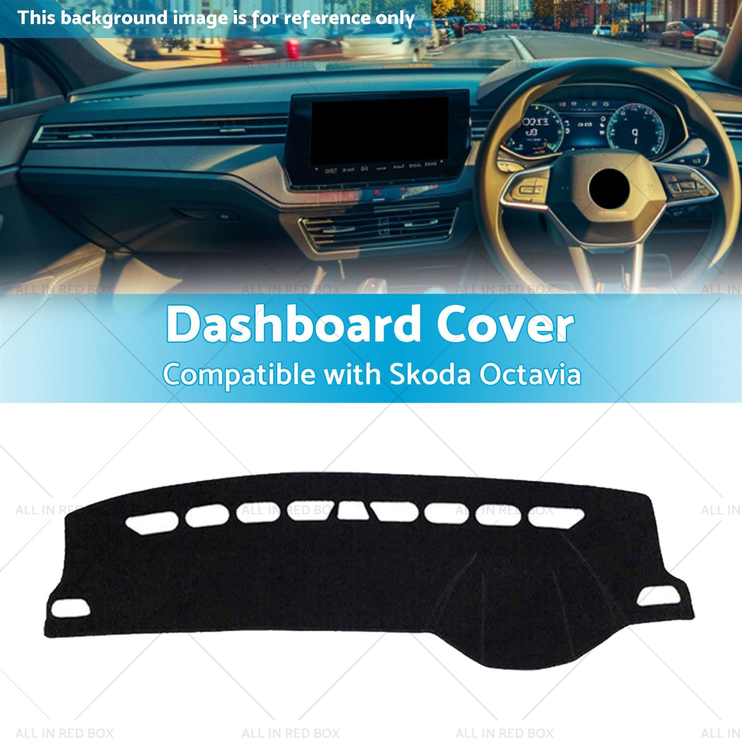 Black Non-Slip Dash Mat Suitable For Skoda Octavia Mk3 2013-2020 Dashboard Cover-2
