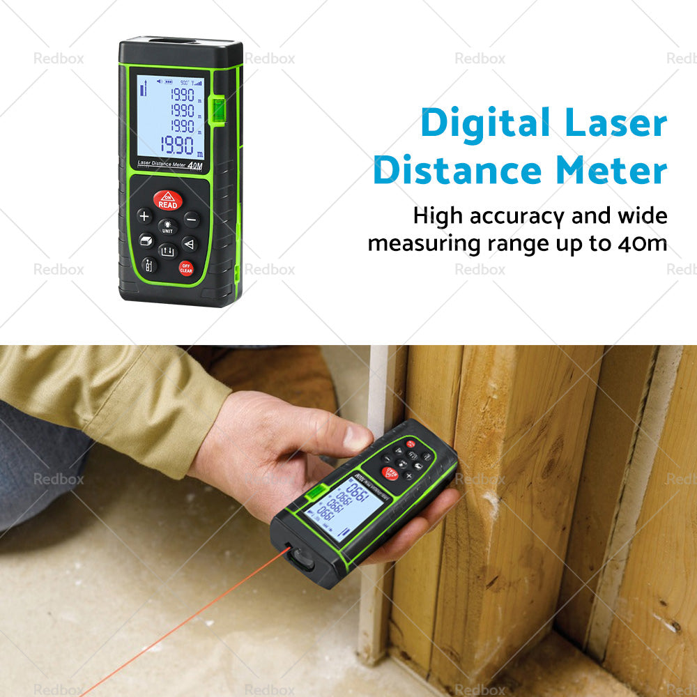 40m Handheld Digital Laser Distance Meter Finder Measure Tape Range Finder Tools-3