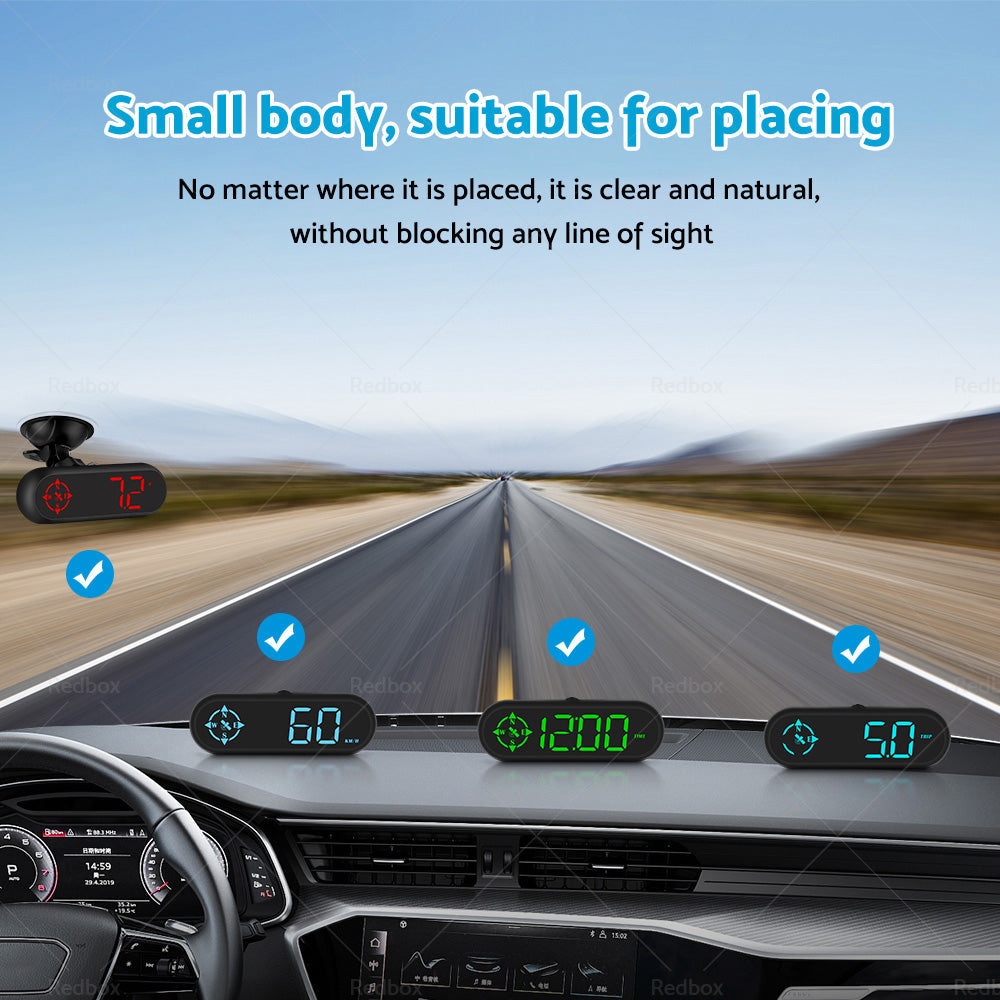 Universal Head Up Display Speed MPH LED Digital GPS Overspeed Alarm Speedometer-4