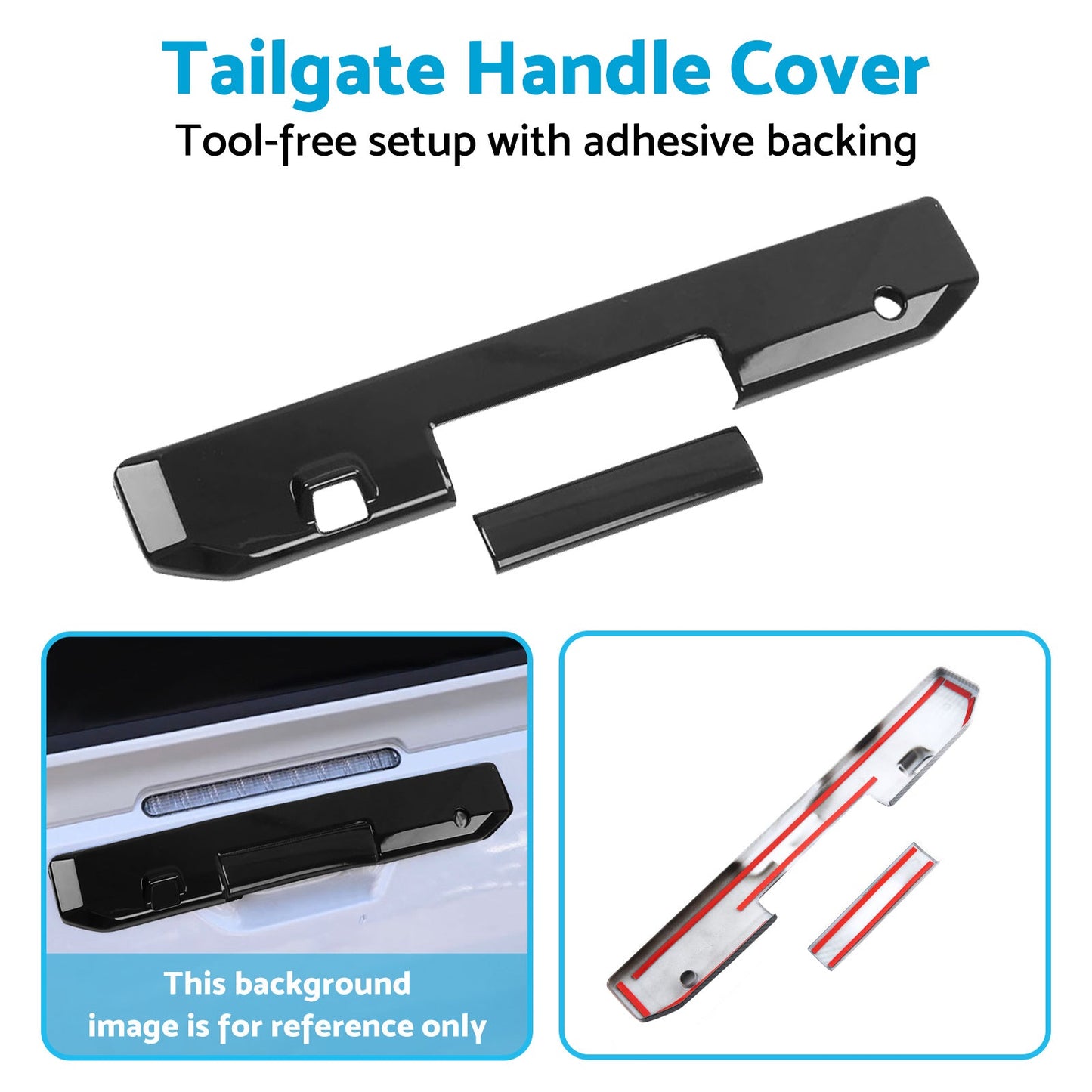 Glossy Black Rear Tail Gate Tailgate Handle Cover Suitable For Triton L200 23-25-4