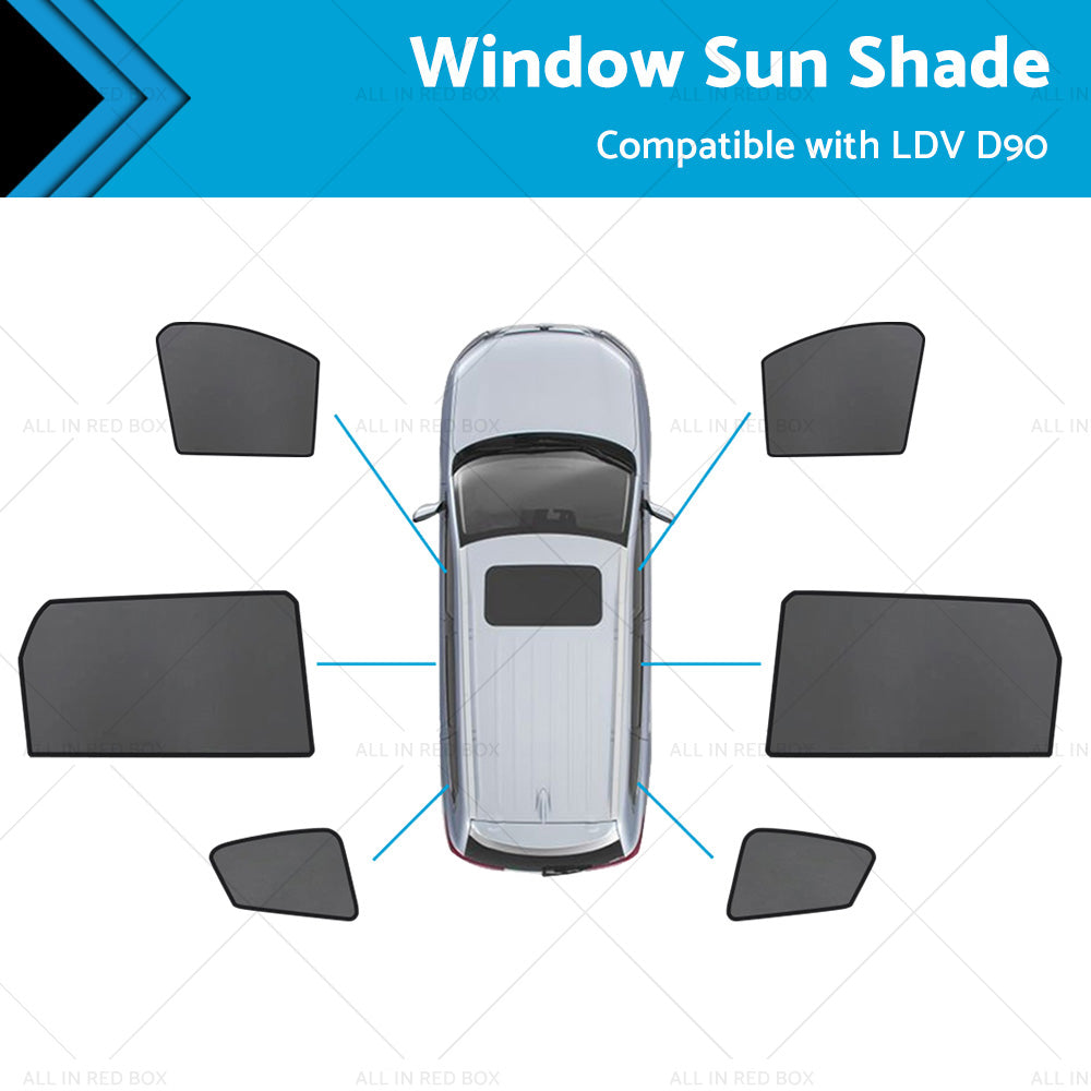 Car Window Sun Shades Suitable for LDV D90 2017-2023 Rear Magnetic Blind Mesh-0