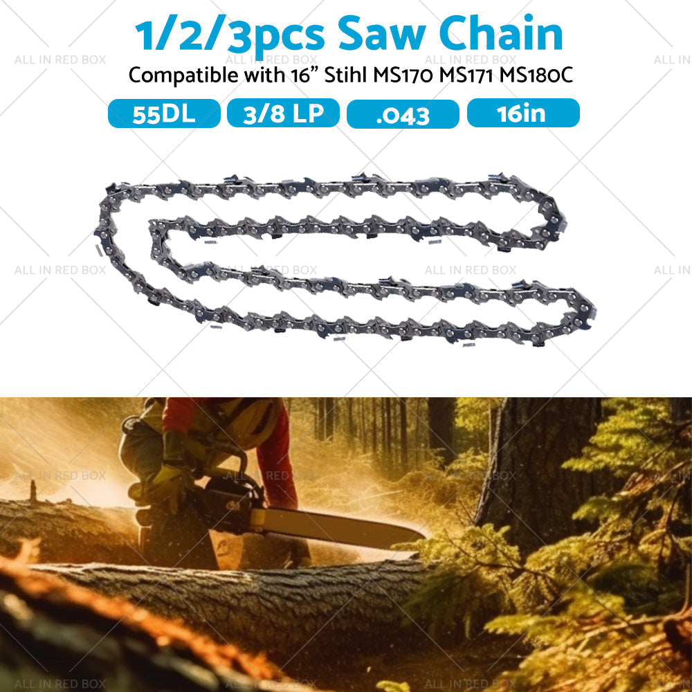 16 inch Chainsaw Saw Chain 55DL 3/8 LP 043 Suitable for Stihl MS170 MS171 MS180C-2