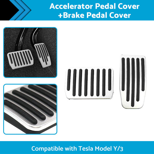 Foot Pedals Aluminum Pads Cover Accessories Suitable for Tesla Model Y Model 3-1