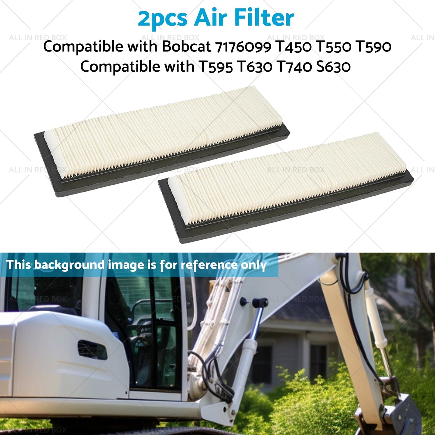 2X Air Filter SuitableFor Bobcat 7176099 T450 T550 T590 T595 T630 T740 S630 S650-4