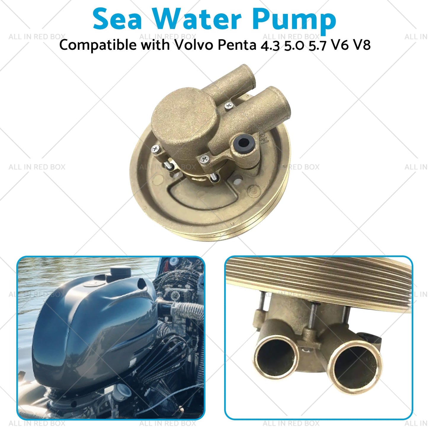 3812519 Raw Sea Impeller Water Pump For Volvo Penta 4. 3 5. 0 5. 7 V6 V8 21212799-3