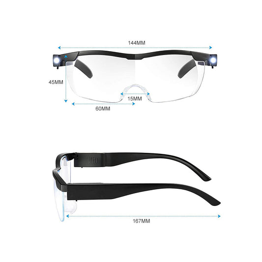 Unisex Magnifying Glasses Loupes 180percent HD Vision Magnifier With LED Lighting Lamp-1