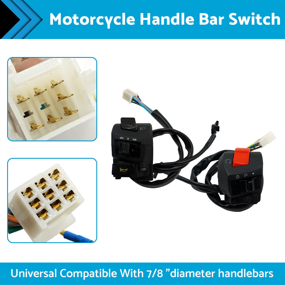 Motorcycle Handle Bar Headlight Control Switch Turn On Off Light Indicator-0