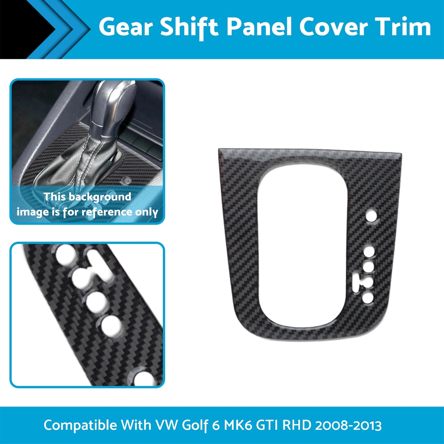Carbon Gear Shift Panel Cover Trim Suitable For VW Golf 6 MK6 GTI RHD 2008-2013-1