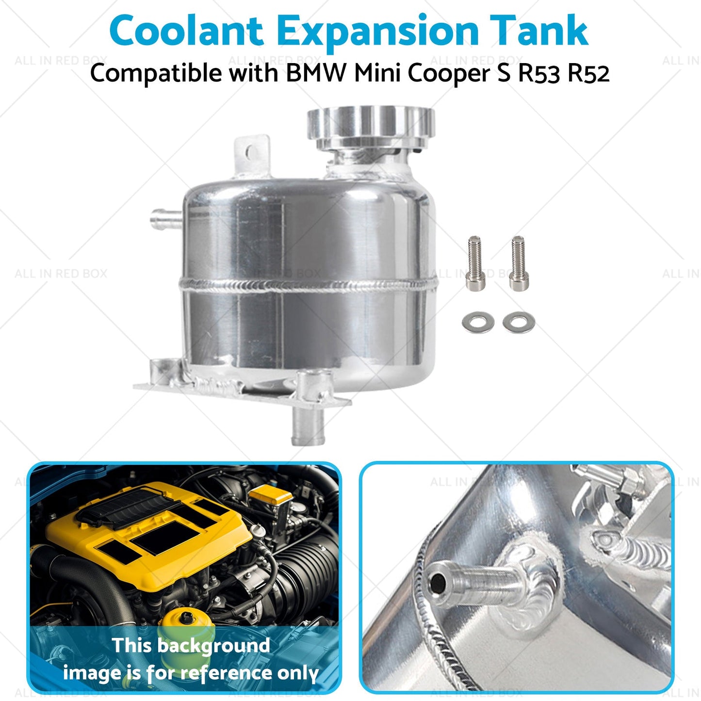 Coolant Expansion Tank Suitable For BMW Mini Cooper S R53 2002-2006 Silver-4