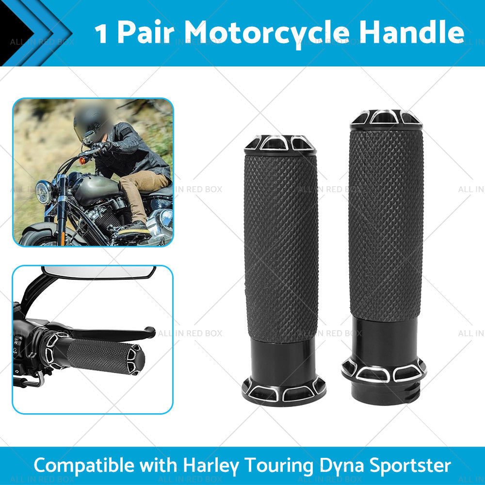 1inch Pair Black Hand Grip Handle Bar Suitable for Harley Touring Dyna Sportster-2