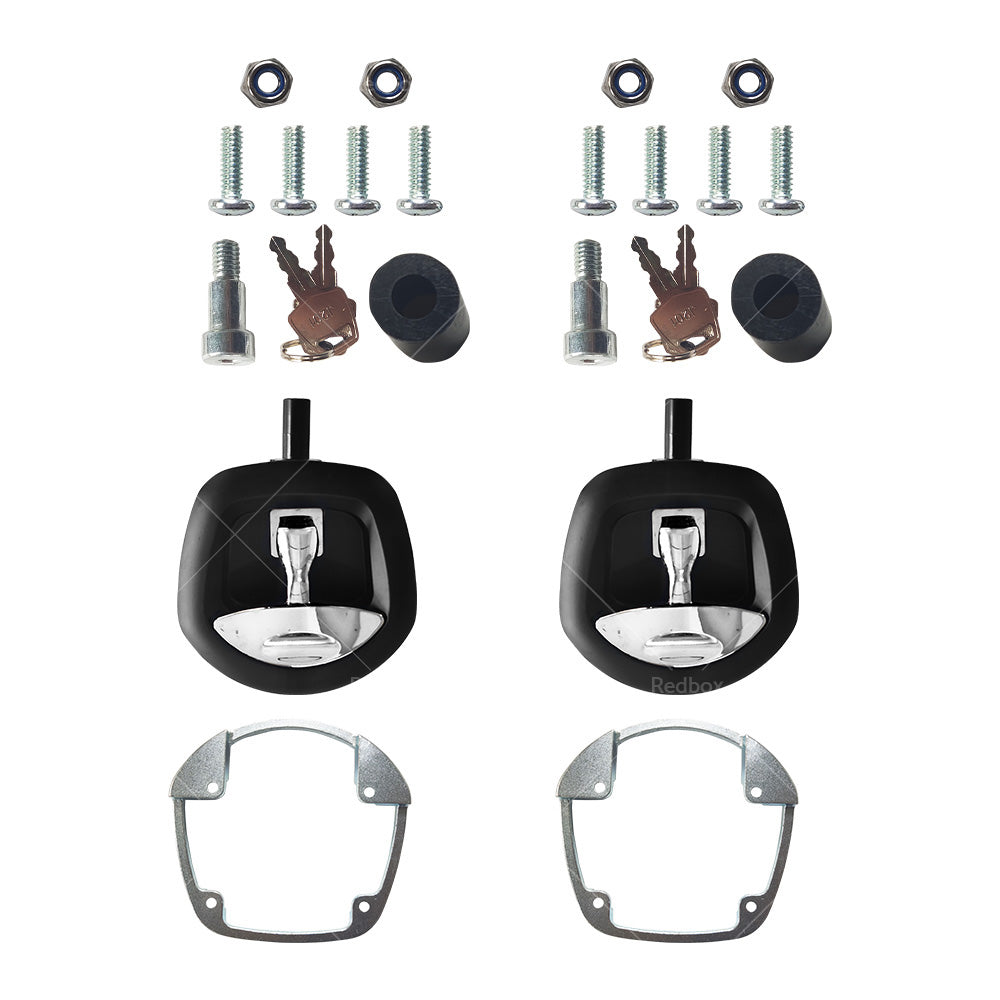 2pcs Whale Tail Lock or Compression Lock Black w or Chrome Handle Trailer Ute Toolbox-1