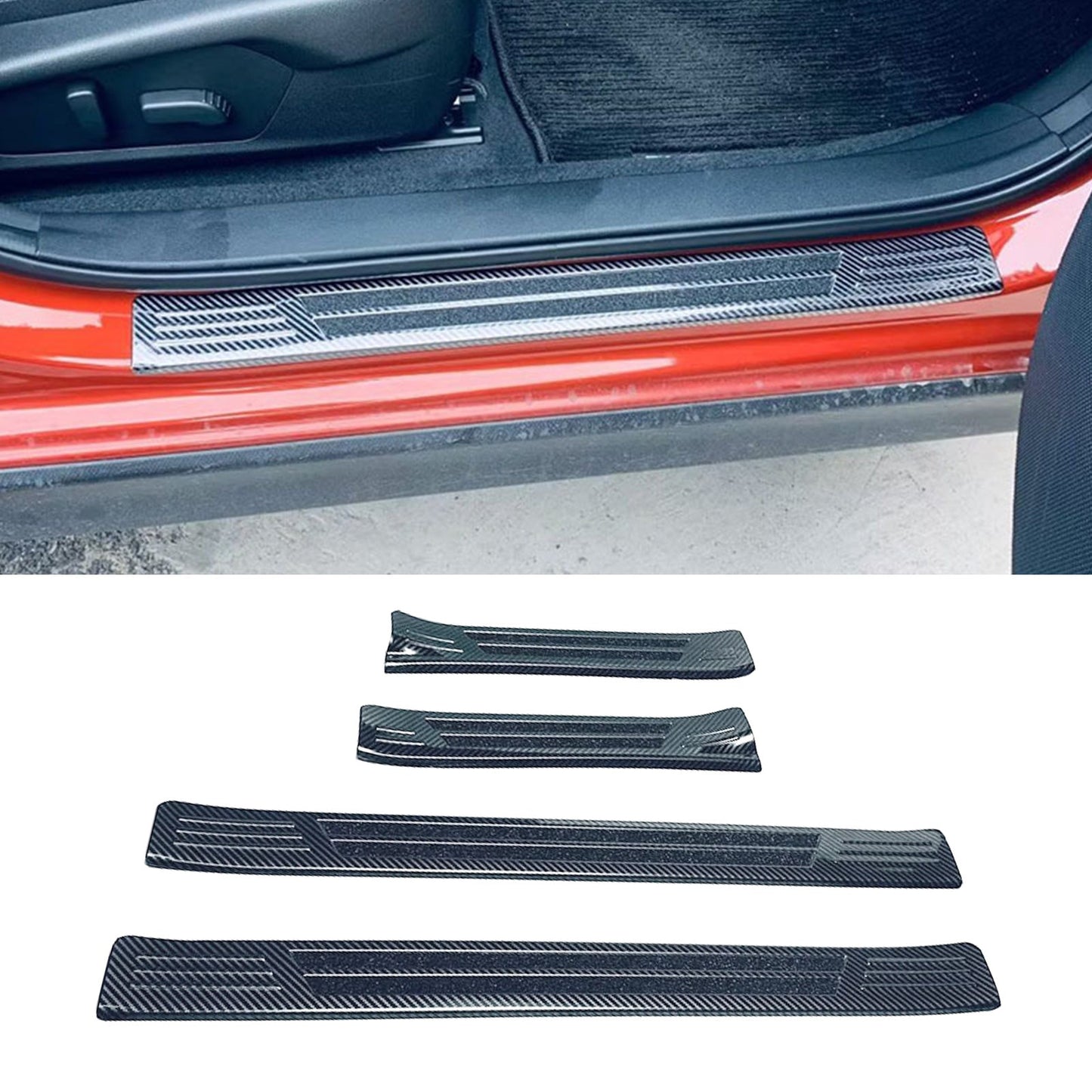 4PCS Door Sill Protection Strips Suitable for Subaru Crosstrek 23-24 Accessories-4