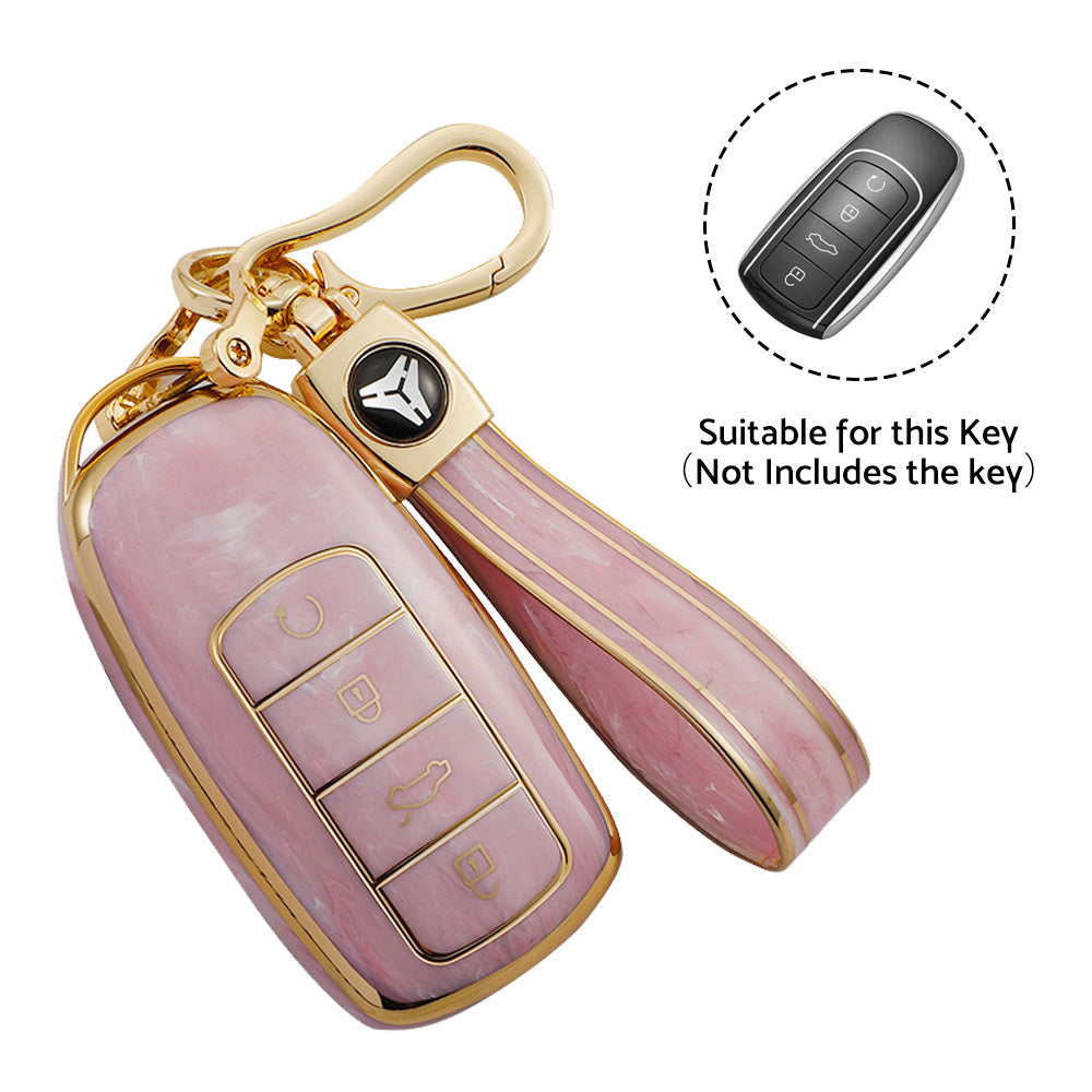 Car Remote Key Fob Case Cover TPU Pink Suitable For Chery Omoda 5-2