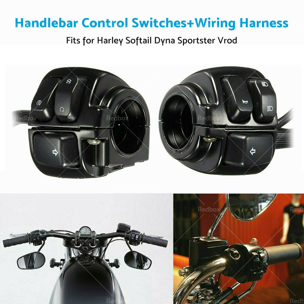 Motorcycle Handlebar Control Switches Wiring Harness Fits For Harley Dyna Vrod-1
