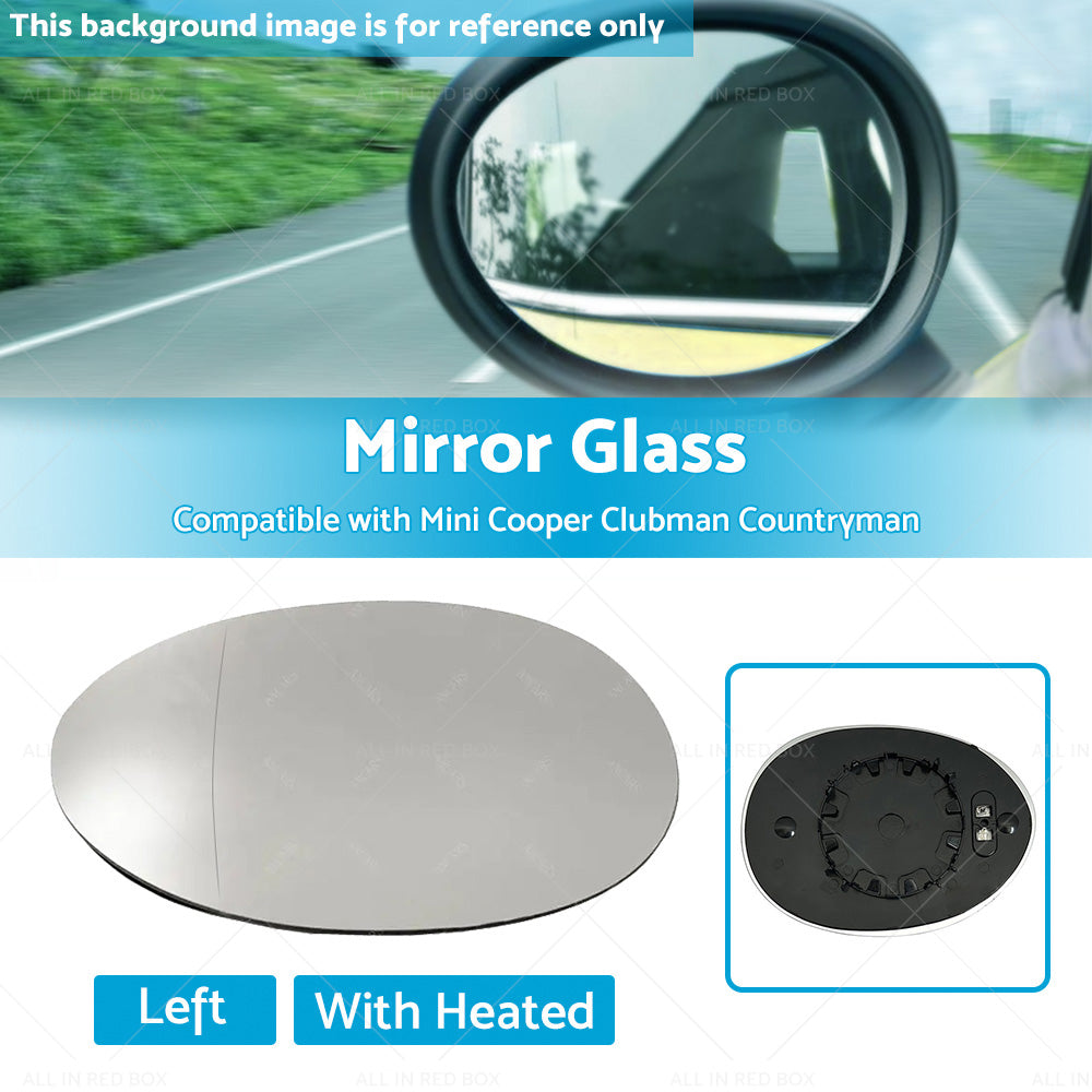 Left Mirror Glass Heated Back Plate Suitable for MINI Cooper F55 F56 Clubman F54-2