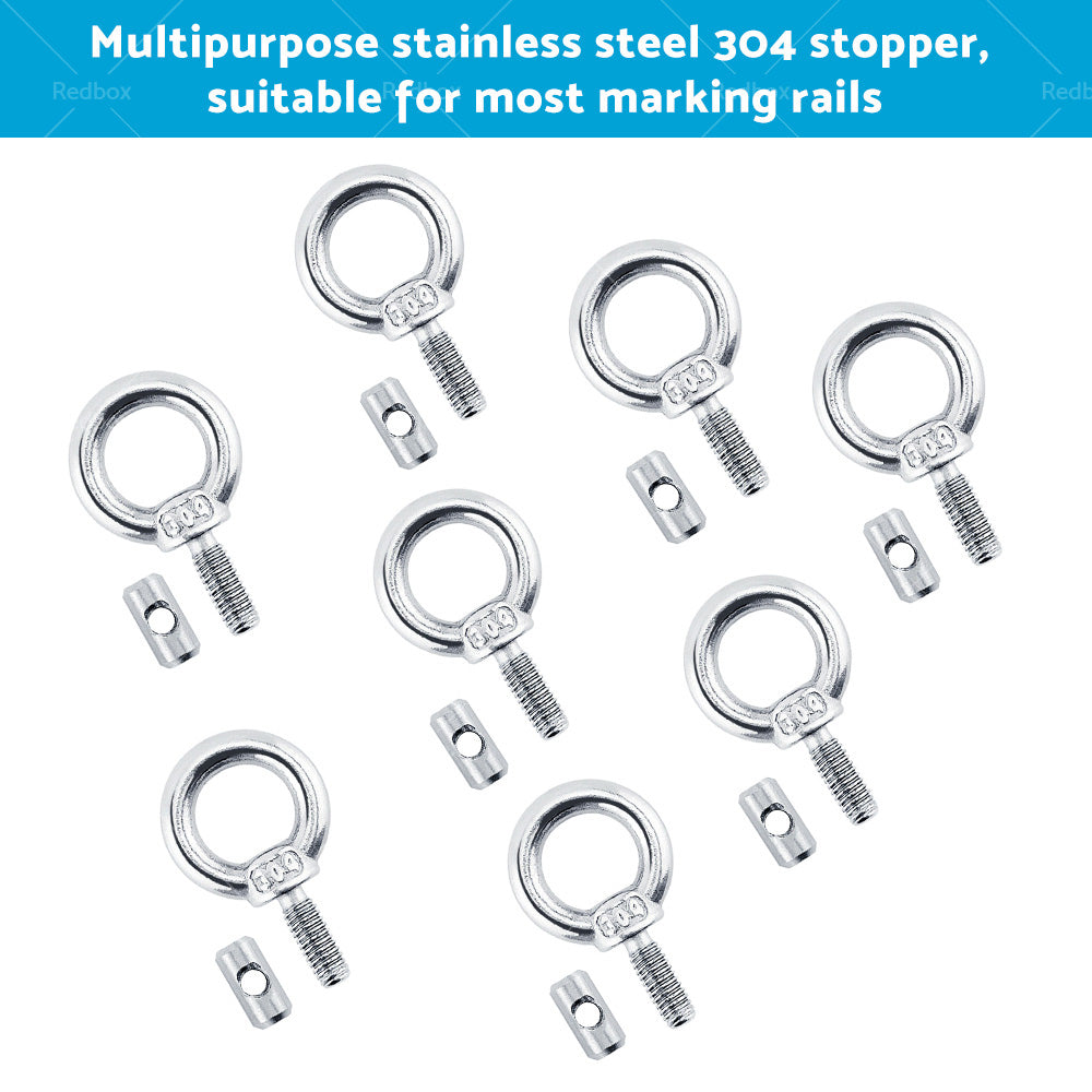 8 PCS Awning Rail Stoppers Rail Track Screws for Boat RV Caravan Stainless Steel-4