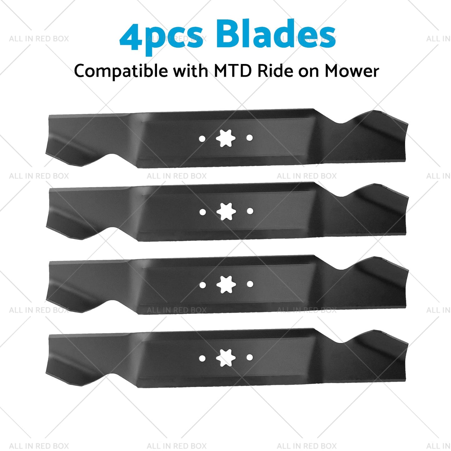 4x Blades Suitable for 38 inch MTD Ride on Mowers 6 Point Centre Hole 742-0654-4