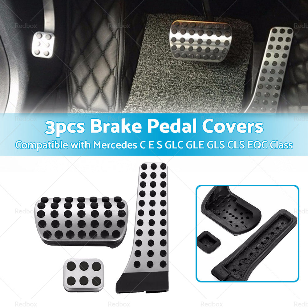 3PCS Brake Pedal Pad Cover Suitable For Mercedes C E S GLC GLE GLS CLS EQC Class-2