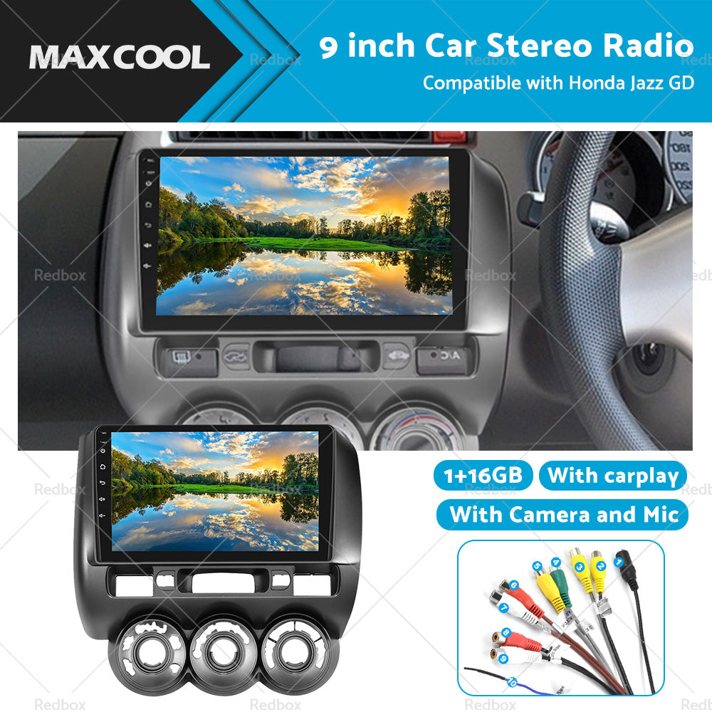16GB 9inch Android 11 Apple Carplay Stereo GPS Head Unit Suitable For Honda Jazz GD-0