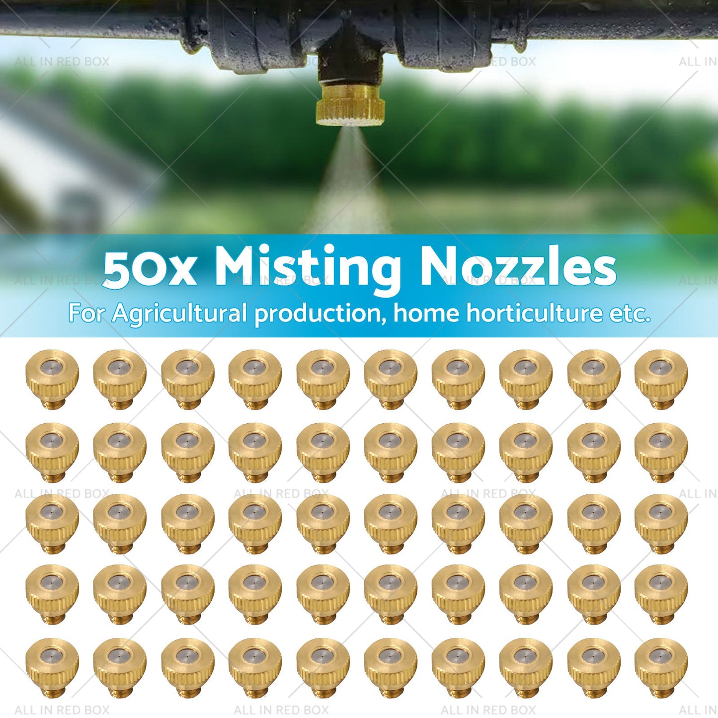 For Cooling System 0. 016inch 10 24 Brass Misting Nozzles Kit Water Mister Sprinkle-1