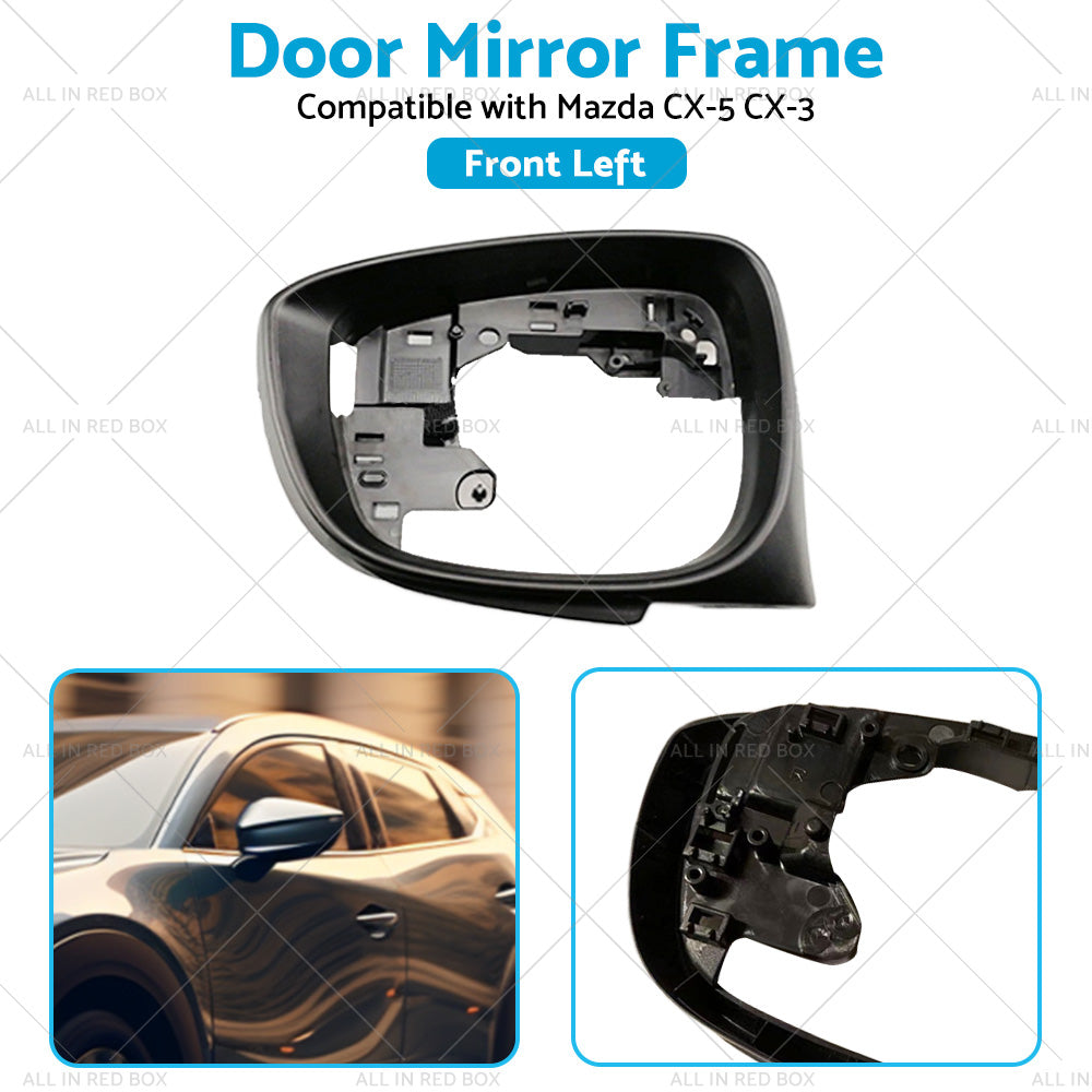Left Side Door Wing Mirror Frame Suitable For Mazda CX-5 15-16 CX-3 16-19 Black-4