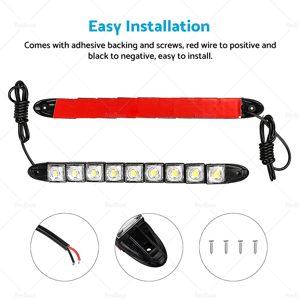 2PCS 9 LED DRL Fog Driving Daylight Daytime Running Light Car Auto Head Lamp-4