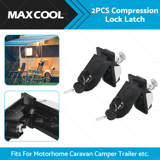 2PCS Compression Lock Latch Rounded End Tool Box For Caravan Camper Trailer-1